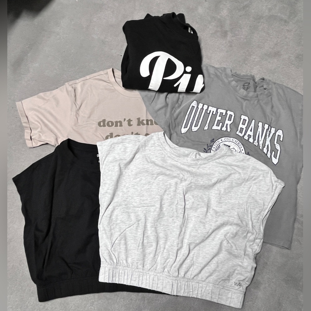 Victoria's secret sweatshirt and 4 crop tops bundle